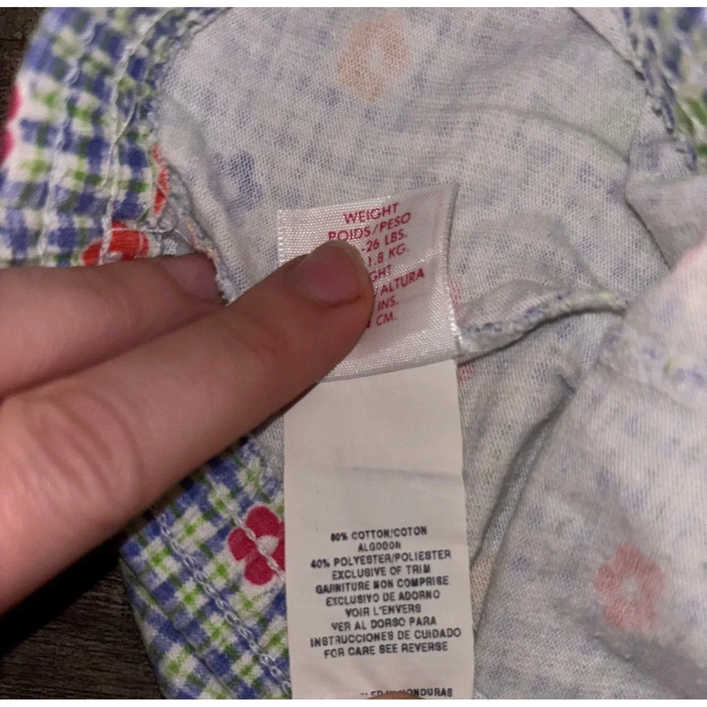 Gingham Floral Print Leggings Blue White Checkered Flower Pants Kids